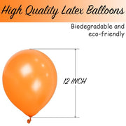 Orange Balloons 10 Pack, Large 12 Inch Thick Latex Biodegradable Helium Party Balloons for Birthday, Wedding, Baby Shower, Valentine's Day Events Decoration for Balloon Arch Garland