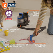 Vax SpotWash Mini Duo Compact Handheld Spot Cleaner CDSW-MCXT | Portable upholstery & carpet cleaner, multi-surface deep cleaning for pet messes, included tools & solutions, 2.9kg, 0.7L