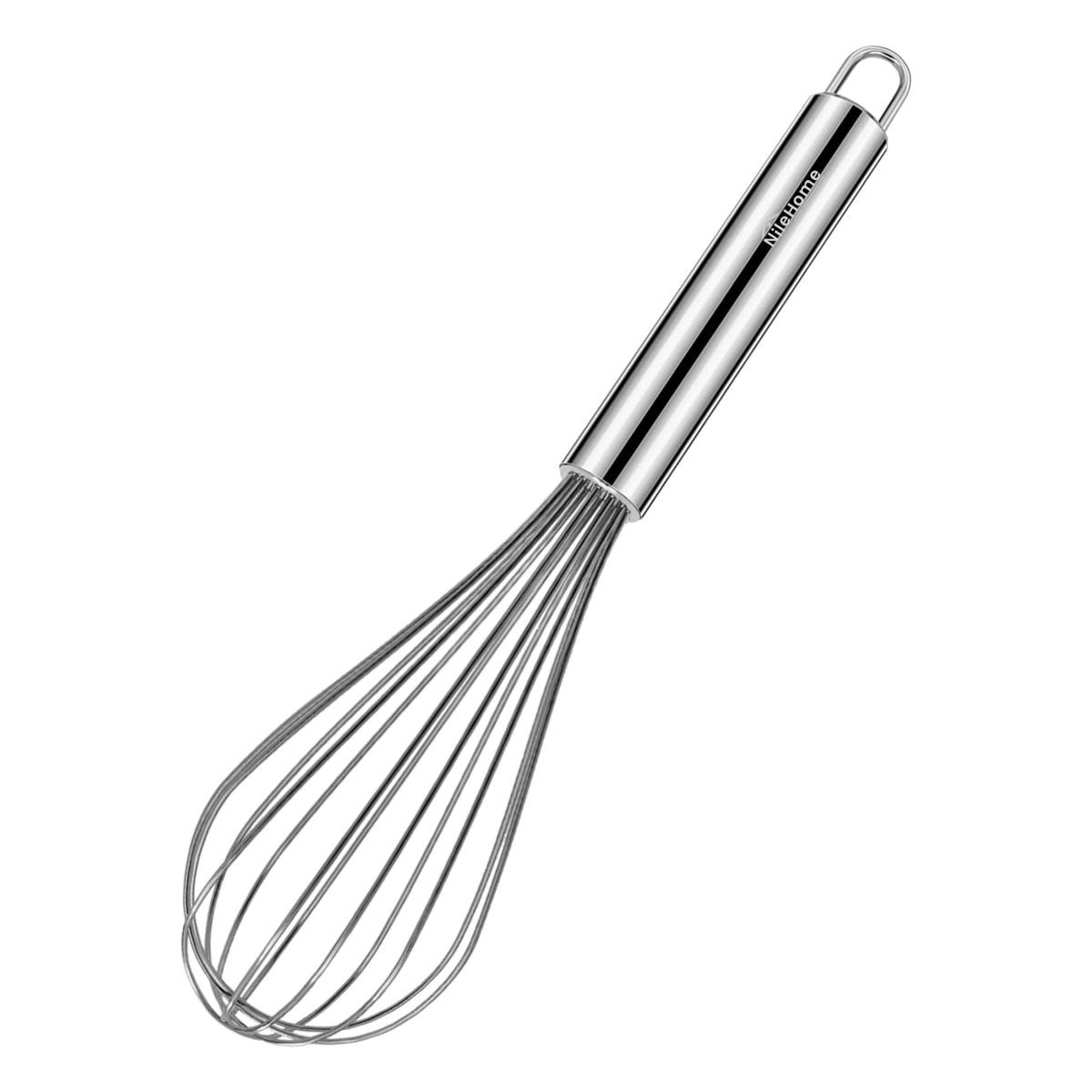 NileHome Stainless Steel Whisk Set 25.4cm Hand Blender Kitchen Whisk Balloon Whisk Kitchen Wisk Wire Whisks for Cooking, Whisking, Blending, Beating, Stirring- 1 Pack