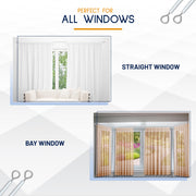 DIKOTS® Net Curtain Wire and Hooks Set - 3 Meter Curtain wire kit with 4 Eyes & 4 Hooks - A multipurpose Kit suitable for net curtains for windows - Durable set for window net curtain