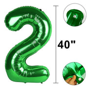 40 Inch Green Number 2 Balloons Foil Digital Helium Number Balloons | for 2nd 12 23 24 25 Birthday Anniversary Wedding Party Decorations,Jumbo Helium Balloon Giant Large Digital Balloon