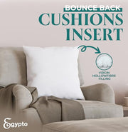 EGYPTO Pack of 4 Cushion Inserts 45cm x 45cm | Plump Bounce Back 18 x 18 Cushion Insert Pads | Hypoallergenic Sofa & Throw Pillows Inner | Made in UK