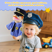 Role Play Hand Puppets Hand Plush Chef Doctor Fireman Pirate Detective Athlete Nurse Worker Hand Puppet Toys Puppets for Kids Storytelling Imaginative Pretend Play Teaching Preschool(Police)