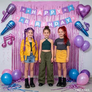 Pink Tinsel Curtain Party Backdrop Glitter - GREATRIL Foil Fringe Curtain Lilac Pink Streamers Decor for Birthday Girl Princess Unicorn Christmas Bachelorette Euphoria Party Decorations - 2 PCS