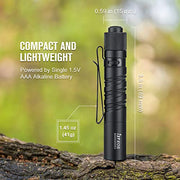 OLIGHT I3T EOS Small EDC Flashlight Handheld LED Light (Black) | 180LM,Slim Mini Handheld Light,60M Throw,IPX8 Waterproof,Lightweight,Portable,Two-Way Pocket Clip,AAA Battery