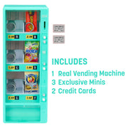 MGA's Miniverse Real Brands Vending Machine (Teal), Interactive Display & Storage Playset with Exclusive Mini Food Brands, Refillable, Collectible Miniatures, Ages 8+