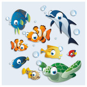 Cartoon Fish Vinyl Stickers, Cover Marks, Tropical Bathroom Wall Decals | Opaque Finish, No White Edges, Waterproof, Colourful Design for Home, Child Friendly, Walls, Cars, Kids Toybox, Nursery