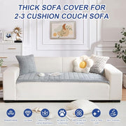 GKXLH New Thick Non-slip Sofa Cover 2 3 4 Seater (Light Grey,70x180cm/1 PC) | Soft Corduroy Sofa Covers Washable, Universal Sofa Slipcovers, Dog Pet Couch Covers, Leather Sofa Protector for Living Room