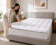 GMTEXTILE Thick Single Mattress Topper 5cm, Microfiber Single Bed Topper Single Bed Mattress Toppers Best Anti Allergenic (Single 90 X 190cm)
