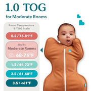 Love To Dream Swaddle Up, S, 3.5–6kg, Posy Mini, 1.0 Tog | Arms Up Swaddle Helps Baby Self-Soothe and Sleep Longer, Secure Fit Helps Calm Startle Reflex, Newborn Essentials