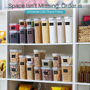 Vtopmart Airtight Food Storage Containers with Lids, 24 pcs, Black | For Cereal Pasta Snack Flour Sugar, BPA Free, Airtight Seal, Multiple Sizes, Dishwasher Safe (Not Lids), Includes 24 Labels