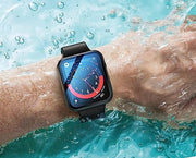 Misxi 2-Pack Waterproof Case for 44mm Apple Watch SE3/SE2/SE/Series 6/5/4 | Cover with 9H Tempered Glass Screen Protector for SE 3/SE 2/SE/Series6/5/4, Anti-Scratch, Matte Black