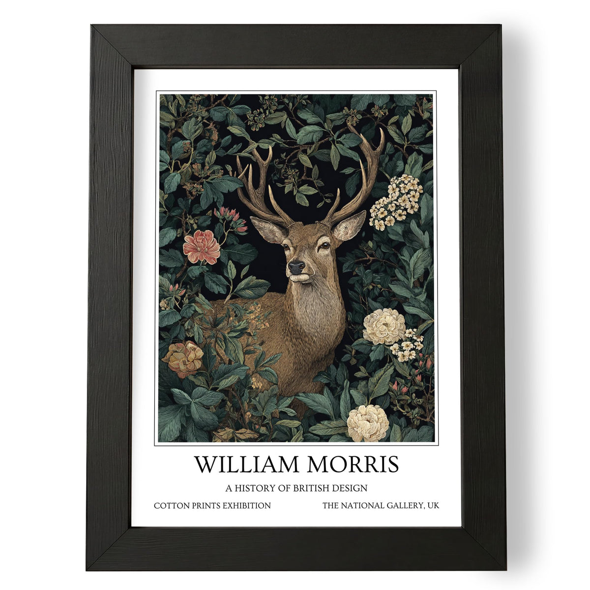 Fans Favourites William Morris - Vintage Art Noevua British Prints, Botanical Wall Art, A History of British Design Collection (Stag, A3, Unframed)