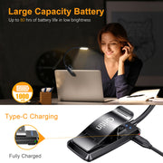 Gritin 9 LED Rechargeable Book Light for Reading in Bed-Stepless Dimming | Eye Caring 3 Color Temperatures, Long Battery Life, Flexible Lightweight Clip On Book Reading Light for Studying