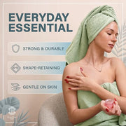 HomeBurg Luxe 2-Piece Bath Towel Set – Large Soft Cotton Towels, Absorbent, Durable & Skin-Friendly, Machine Washable, 65 x 137 cm, Sage Green