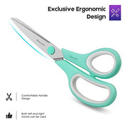 8" Multipurpose Scissors 3 Pack with Ultra Sharp Blades, Comfort-Grip Handles, Sturdy for School Home Office Art Craft Sewing Tailor Heavy Duty