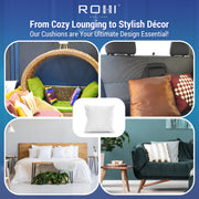 Rohi Set of 2 Hypoallergic Cushion Inner Pads (Pack of 2) 18" x 18" (45cm x 45cm) Cushion Insert Decorative Square Pillow Stuffer for Sofa Couch Cushions