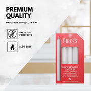 Price's Candles White Household Taper Candles Pack of 10 | Pack of 10, white wax, unscented, 5 hour burn, taper candles, dining, weddings, home décor