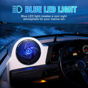 STUDIOFINIX 5.25" 160W Bluetooth Waterproof Marine Speakers - 2 Way Weather Resistant Boat Audio with LED Lights, and Low Profile Slim Style Suitable for Boat, RV, ATV, UTV, Golf Cart (1 Pair, Black)