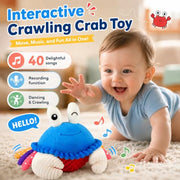 Interactive Crawling Crab Baby Toy, Musical Toy with 40 Songs & Recording | Soft Plush Toy for Tummy Time, Sensory Play, Moving Toy for Baby, Parent-Child Interaction, Gifts for Infants