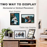 A4 Picture Frame Black, Wooden Photo Frame with Perspex 21x29.7cm, Black | Versatile, Safe Perspex Front, Wall Hanging Hooks, Landscape or Portrait Orientation, Wall-Mount & Desk Stand