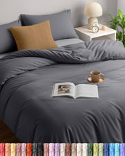 Utopia Bedding Double Duvet Cover Set with 2 Pillowcases 50x75 cm, Grey | Microfiber Bedding Quilt Cover Set with Pillowcases, Oeko-TEX Certified,Soft Breathable Comfort - Ideal for Home and Hotels