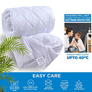 Caroline Shatuik King Size Mattress Protector fitted Quilted Extra Deep 40cm Stretch Skirt Anti Allergy,Mattress Cover (152 x 200) Not-Waterproof