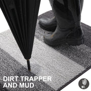 Homaxy Dirt Trapper Door Mats Indoor, 50x80cm, Grey | Machine Washable, Soft Super Absorbent Entrance Rug, Non-slip Floor Mats For Inside, Front Back Door, Pets and Dogs