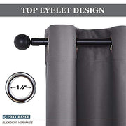 PONY DANCE Thermal Blackout Door Curtain, Grey, W52 x L84 Inch, 1 Panel | Soft Eyelet Long Single Curtain & Drape for Privacy & Noise Reduction in Living Room, Bedroom & Patio Door, 84 Inch Drop