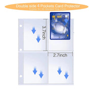 Fweel 4-Pocket Trading Card Binder with Zipper, 400 Card Holder Album, PU Leather Card Collection Book, Fits Standard Size Trading Cards, Sports Cards & Game Cards