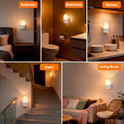GRIFEMA Plug in Night Light with Dusk to Dawn Photocell Sensor, White | 4 Brightness Levels, Warm White Light for Children's Room, Hallway, Bedroom and Garage