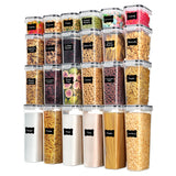 Vtopmart Airtight Food Storage Containers with Lids, 24 pcs, Black | For Cereal Pasta Snack Flour Sugar, BPA Free, Airtight Seal, Multiple Sizes, Dishwasher Safe (Not Lids), Includes 24 Labels