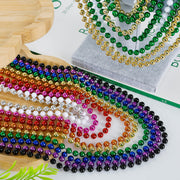 100PCS Bead Necklace, Breast Cancer Awareness Beaded Necklaces Stuff, 33" Mardi Gras Beads Necklace Costume, Festival Parade Throw Accessories for Wedding Birthday Gender Reveal Party Events Supplies