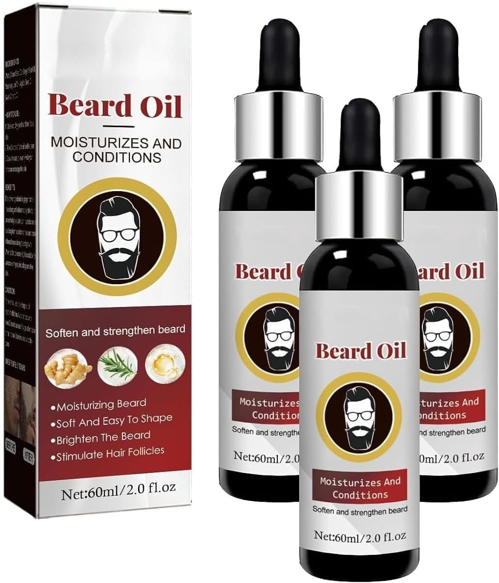 sjfscqr Beard Growth Organic Care Oil,Growth Oil Conditioner for Beard Care,Natural Beard Growth Essence,Moisturizes and Conditions Beard