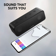 Soundcore Anker 3 Portable Bluetooth Speaker, IPX7 Waterproof, 24H Playtime | PartyCast, BassUp, Custom EQ App, Pure Titanium Diaphragm Drivers- for Home, Shower, Outdoor, and Beach