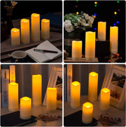 LIVEN 12 Pack Flameless Candles Battery Operated Waterproof Led Candles (D:2.2" X H:4" 5" 6" 7") Candles with 2 Remotes Contro for Wedding, Party, Birthday