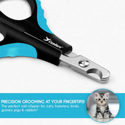 Candure Pet Nail Clippers Professional Trimmer - Small, Dark Blue | Cat Nail Clipper for Rabbits, Guinea Pigs, Birds, Puppies, Kittens Small Animals Cat Claw Trimmers Professional and Home Use