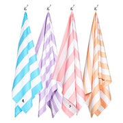 Dock & Bay Quick Dry Beach Towel - Cabana Light - Malibu Pink, Large | Sand-Resistant, Includes Travel Bag, Lightweight & Compact, 100% Recycled DryQ Fabric, Large (160x90cm, 63x35")