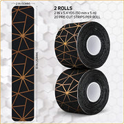 Care Science Copper Infused Kinesiology Tape, 40 Precut Strips, 2 Rolls | Elastic Sports & Weightlifting Tape Supports Muscles & Joints. Water Resistant.