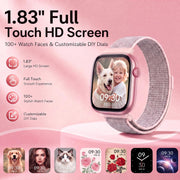 Smart Watch for Women, Bluetooth Answer/Make Calls, 1.83"HD Screen, 2 Bands | IP67 Waterproof Fitness Tracker, Heart Rate/Sleep Monitor, DIY Dial, Multi-Sport Modes Pedometer, Smartwatch for iOS/Android
