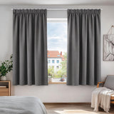 Deconovo Pencil Pleat Curtains Grey Blackout Curtains Bedroom 46x54 1 Pair | Black out Curtains for Living Room,Heat Blocking Bedroom Curtains Blackout,Thermal Curtains,Energy Efficient,Home/Room Decor