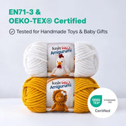 Knit Me Amigurumi Velvet Chenille Yarn, Chunky Yarn for Crochet, 50g/55m Super Soft Polyester for Teddies, Plush Toys and Blankets, EN71-3 and Oeko-Tex Certified, 5.5mm Hook (White)