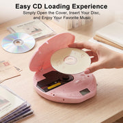 Gueray CD Player Portable with Earphones, CD Discman AUX Cable for Car Home | Personal Discman CD player,PROG memory, CD-R/RW MP3/WMA, Anti-skip shockproof protection, A-B repeat,LCD display