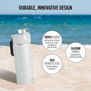 Ninja Thirsti 700ml Water Bottle with Leak-Proof Lid White DW2401EUUKWH | Designed for Carbonated, Hot & Cold Drinks, Ideal for Travel & Sports, Triple Insulated, Stainless Steel Flask