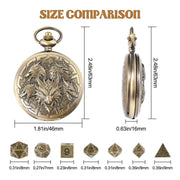 Banloga D&D Dice Set,7PCS Mini Dice with Pocket Watch Case （Dragon, Bronze） | Metal Dice for Dungeons and Dragons, Role Playing Board Games Accessories, Gift for Gamer