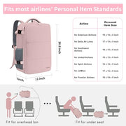 Taygeer Travel Backpack for Women, TSA Carry On Backpack Flight Approved | 15.6inch Laptop Mochila with Water Bottle Pocket & Shoe Pouch, Nurse Bag Casual Daypack for Weekender Business Hiking, Pink