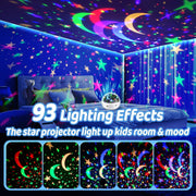 Night Light Projector 93 Lighting Mode,Baby Toys Gift Dimmable+Timer+Remote | 360°Rotate Sensory Lights,3Films-Star Moon,Dinosaur,Ocean,Exquisite Package Baby Boy Girl Gifts,Sensory Toys for Autism Kids
