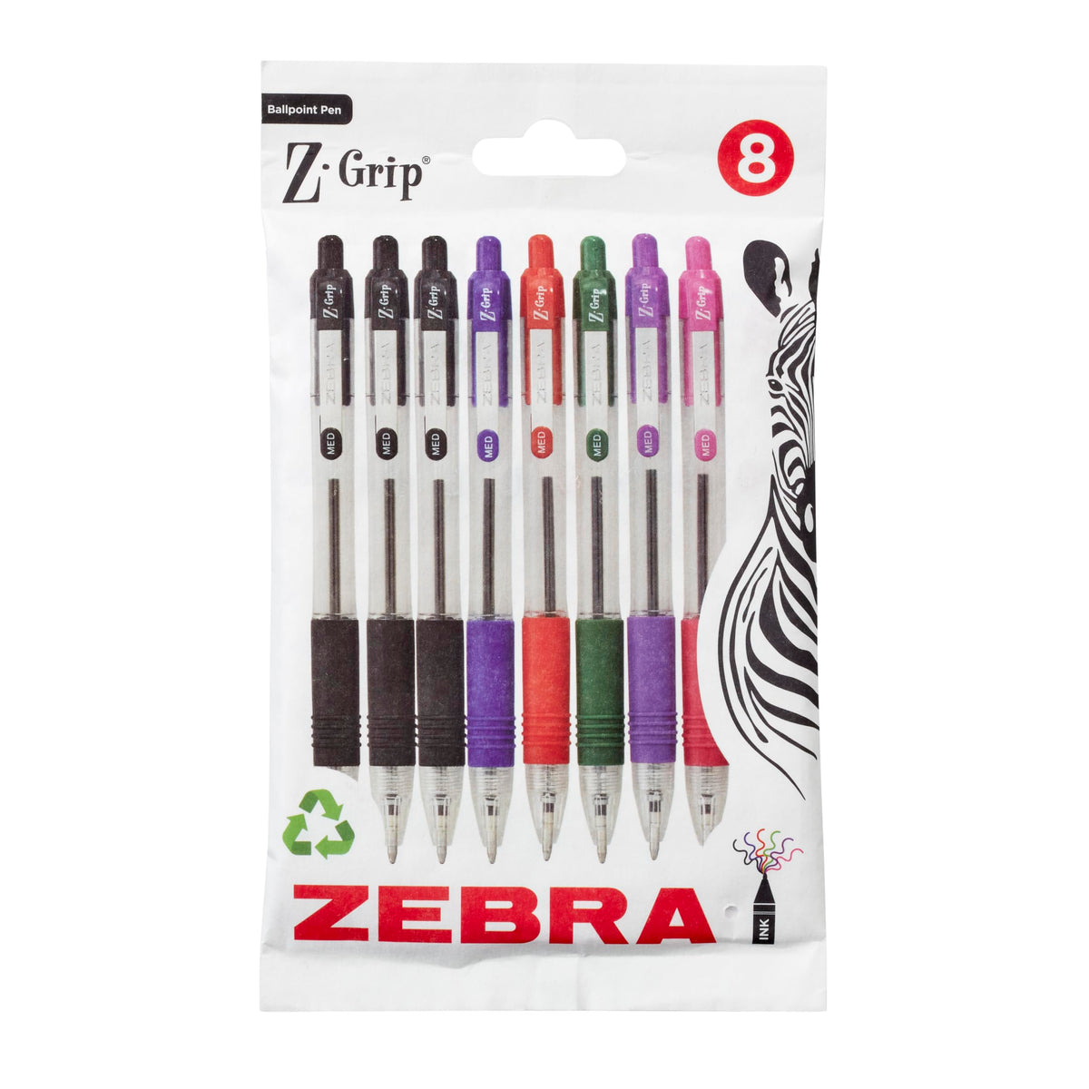 Zebra Pen Z-Grip 8pk Assorted