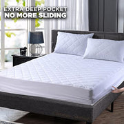 Caroline Shatuik King Size Mattress Protector fitted Quilted Extra Deep 40cm Stretch Skirt Anti Allergy,Mattress Cover (152 x 200) Not-Waterproof
