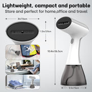 GS01 Handheld Clothes Steamer, 400ml Large Water Tank 1500W Fast Heat Up Portable Travel Wrinkle Remover (White-Grey)